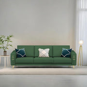 Casaliving Falco 3 Seater Sofa Set for Living Room (Black Grey Fabric) Premium Fabric Sofa