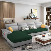 Casaliving Seams LHS 6 Seater L Shape Sofa Set for Living Room (Blue) Premium Fabric Sofa