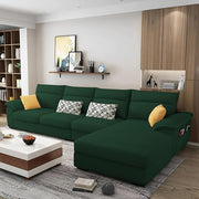 Casaliving Seams LHS 6 Seater L Shape Sofa Set for Living Room (Blue) Premium Fabric Sofa