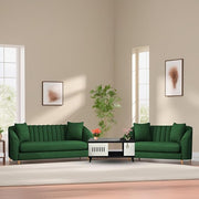 Casaliving Doraldo 3 + 2 Seater Sofa Set for Living Room (Blue Colour Fabric) Premium Fabric Sofa Set for Living Room