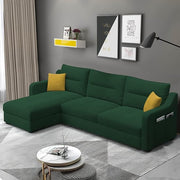 Casaliving Montario 4 Seater L Shape Sofa Set for Living Room (Black Fabric) Right Side Sofa