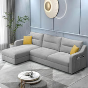 Casaliving Montario 4 Seater L Shape Sofa Set for Living Room (Black Fabric) Right Side Sofa