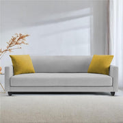 Casaliving Dominic 3 Seater Sofa Set for Living Room (Blue Fabric) Premium Fabric Sofa