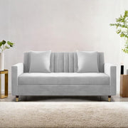 Casaliving Garcia 2 Seater Sofa Set for Living Room (Blue Black Colour) Premium Fabric Sofa