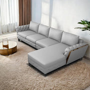 Casaliving Xavier LHS 6 Seater L Shape Sofa Set for Living Room (Blue Colour) Premium Fabric Sofa Set