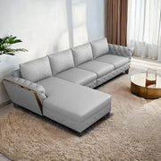 Casaliving Xavier LHS 6 Seater L Shape Sofa Set for Living Room (Blue Colour) Premium Fabric Sofa Set