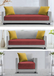 Casaliving Dominic 3 + 2 + 1 Seater Sofa Set for Living Room (Black Grey) Premium Fabric Sofa