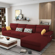 Casaliving Seams LHS 6 Seater L Shape Sofa Set for Living Room (Blue) Premium Fabric Sofa