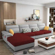 Casaliving Seams LHS 6 Seater L Shape Sofa Set for Living Room (Blue) Premium Fabric Sofa