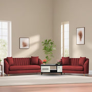 Casaliving Doraldo 3 + 2 Seater Sofa Set for Living Room (Blue Colour Fabric) Premium Fabric Sofa Set for Living Room