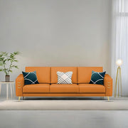 Casaliving Falco 3 Seater Sofa Set for Living Room (Black Grey Fabric) Premium Fabric Sofa