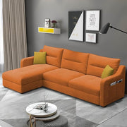 Casaliving Montario 4 Seater L Shape Sofa Set for Living Room (Black Fabric) Right Side Sofa