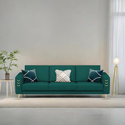 Casaliving Falco 3 Seater Sofa Set for Living Room (Black Grey Fabric) Premium Fabric Sofa