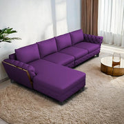 Casaliving Xavier LHS 6 Seater L Shape Sofa Set for Living Room (Blue Colour) Premium Fabric Sofa Set