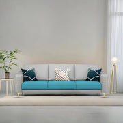 Casaliving Falco 3 Seater Sofa Set for Living Room (Black Grey Fabric) Premium Fabric Sofa