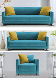 Casaliving Dominic 3 + 2 + 1 Seater Sofa Set for Living Room (Black Grey) Premium Fabric Sofa