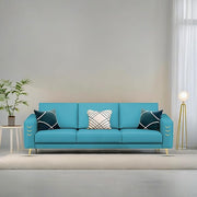 Casaliving Falco 3 Seater Sofa Set for Living Room (Black Grey Fabric) Premium Fabric Sofa