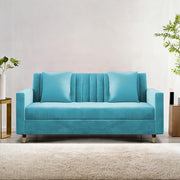 Casaliving Garcia 2 Seater Sofa Set for Living Room (Blue Black Colour) Premium Fabric Sofa