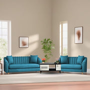 Casaliving Doraldo 3 + 2 Seater Sofa Set for Living Room (Blue Colour Fabric) Premium Fabric Sofa Set for Living Room
