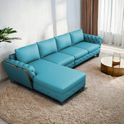 Casaliving Xavier LHS 6 Seater L Shape Sofa Set for Living Room (Blue Colour) Premium Fabric Sofa Set