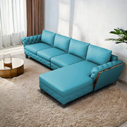 Casaliving Xavier LHS 6 Seater L Shape Sofa Set for Living Room (Blue Colour) Premium Fabric Sofa Set