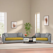 Casaliving Doraldo 3 + 2 Seater Sofa Set for Living Room (Blue Colour Fabric) Premium Fabric Sofa Set for Living Room