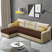 Casaliving Montario 4 Seater L Shape Sofa Set for Living Room (Black Fabric) Right Side Sofa