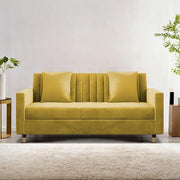 Casaliving Garcia 2 Seater Sofa Set for Living Room (Blue Black Colour) Premium Fabric Sofa