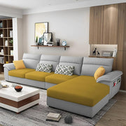 Casaliving Seams LHS 6 Seater L Shape Sofa Set for Living Room (Blue) Premium Fabric Sofa