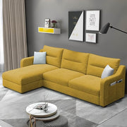 Casaliving Montario 4 Seater L Shape Sofa Set for Living Room (Black Fabric) Right Side Sofa