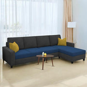Casaliving Gerio 6 Seater LHS L Shape Sofa Set for Living Room (Blue Fabric) Premium Fabric Sofa