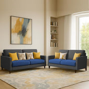 Casaliving Premium Stephanie 2 Seater Sofa Set 2 Seater Modern Sofa Set for Living Room (Blue Color Fabric)