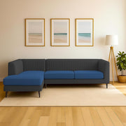 Casaliving Markfest LHS 6 Seater L Shape Sofa Set for Living Room (Blue Colour) Premium Fabric Sofa Set