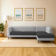 Casaliving Markfest LHS 6 Seater L Shape Sofa Set for Living Room (Blue Colour) Premium Fabric Sofa Set