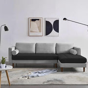 Casaliving Aezra LHS 4 Seater L Shape Sofa Set for Living Room (Black Grey Fabric) Premium Fabric Sofa