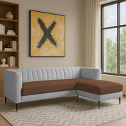 Casaliving Travis 4 Seater L Shape Convertible Sofa Set for Living Room, 3 Seater & Ottoman Modular Sectional Couch for Small Space (Blue Colour) Fabric