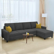 Casaliving Gerio 6 Seater LHS L Shape Sofa Set for Living Room (Blue Fabric) Premium Fabric Sofa