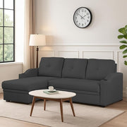 Casaliving Ravonna LHS 4 Seater L Shape Corner Sofa Cum Bed for Living Room (Blue Fabric) Premium Fabric Sofa