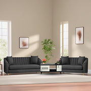 Casaliving Doraldo 3 + 2 Seater Sofa Set for Living Room (Blue Colour Fabric) Premium Fabric Sofa Set for Living Room