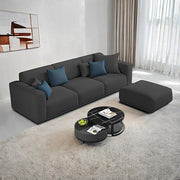 Casaliving Crypton 3 Seater Sofa Set with Center Table for Living Room (Blue Colour) Premium Fabric Sofa