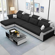 Casaliving Ella LHS 6 Seater L Shape Sofa Set for Living Room (Blue Grey) Premium Fabric Sofa Set for Living Room