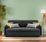 Casaliving Balbus 3 Seater Sofa Cum Bed for Living Room (Blue Fabric) Premium Fabric Sofa