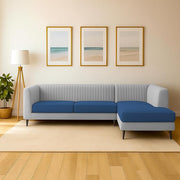 Casaliving Markfest LHS 6 Seater L Shape Sofa Set for Living Room (Blue Colour) Premium Fabric Sofa Set