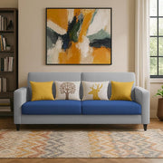 Casaliving Premium Stephanie 2 Seater Sofa Set 2 Seater Modern Sofa Set for Living Room (Blue Color Fabric)