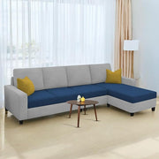 Casaliving Gerio 6 Seater LHS L Shape Sofa Set for Living Room (Blue Fabric) Premium Fabric Sofa