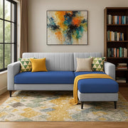 Casaliving Moris RHS 4 Seater L Shape Sofa Set for Living Room (Black) Premium Fabric Sofa Set for Living Room