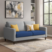 Casaliving Premium Stephanie 2 Seater Sofa Set 2 Seater Modern Sofa Set for Living Room (Blue Color Fabric)