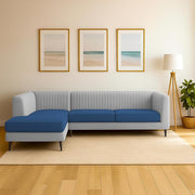 Casaliving Markfest LHS 6 Seater L Shape Sofa Set for Living Room (Blue Colour) Premium Fabric Sofa Set