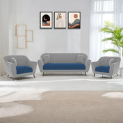 Casaliving Anyse 3+1+1 Seater Sofa Set for Living Room (Blue Colour) Premium Fabric Sofa Set