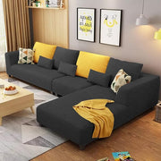 Casaliving Minta LHS 6 Seater L Shape Sofa Set for Living Room (Brown Fabric)